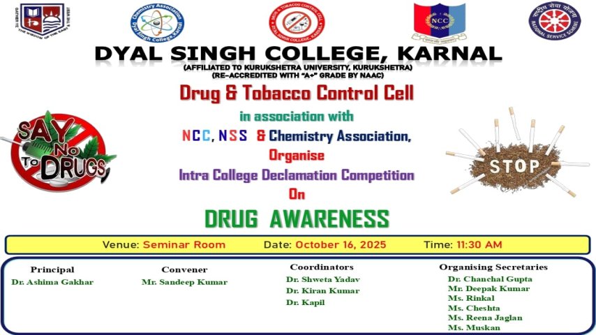 Intra College declamation Competition on Drug Awareness
