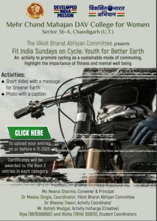 Fit India Sunday's on Cycle- Youth for Better Earth