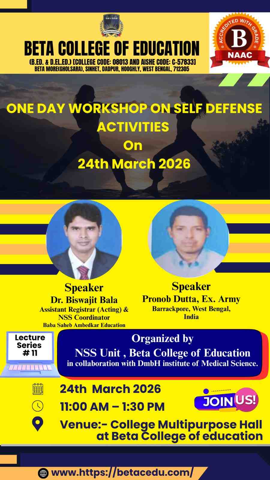 ONE DAY WORKSHOP ON SELF DEFENSE ACTIVITIES