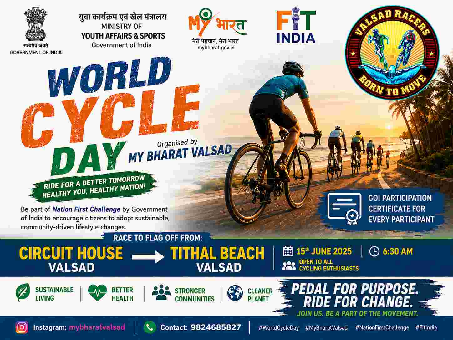 WORLD CYCLE DAY - MY BHARAT VALSAD