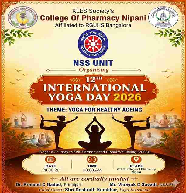 NSS KLES College Of Pharmacy Nipani International Yoga Day Celebration 2026