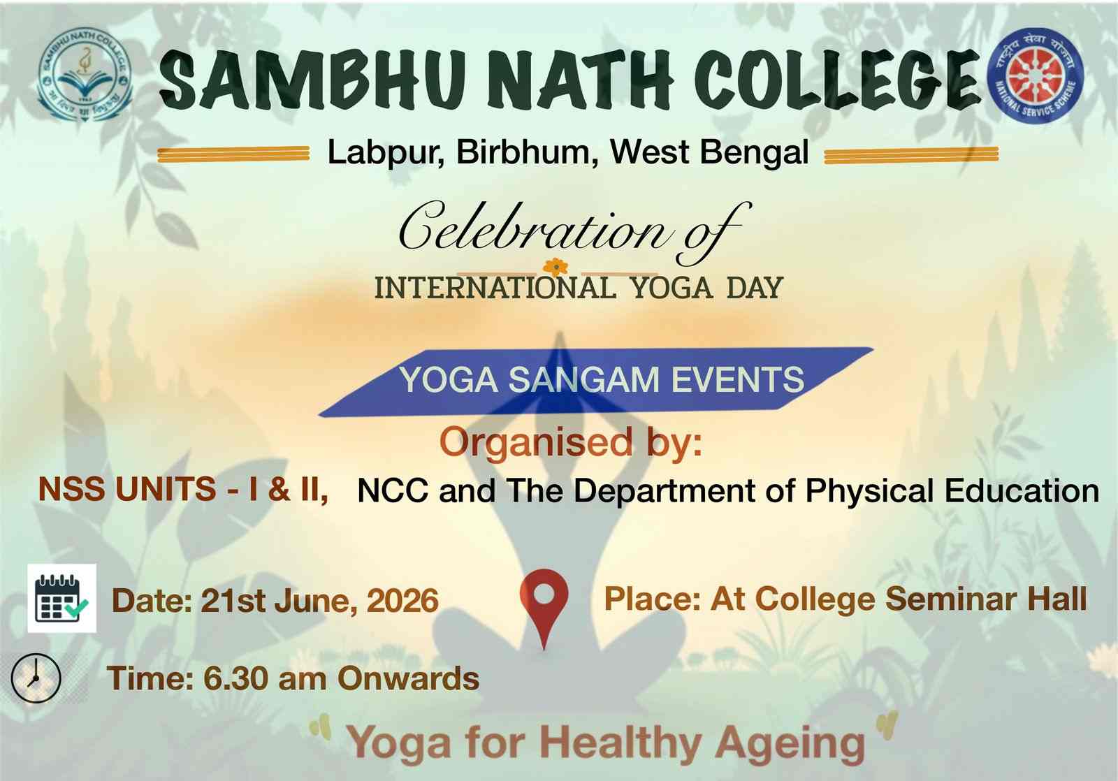INTERNATIONAL YOGA DAY, 21st June 2026