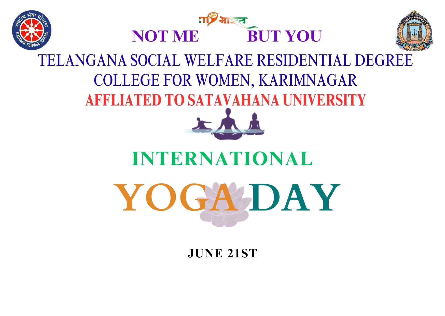 International Yoga Day June 21st,TGSWRDCW KARIMNAGAR